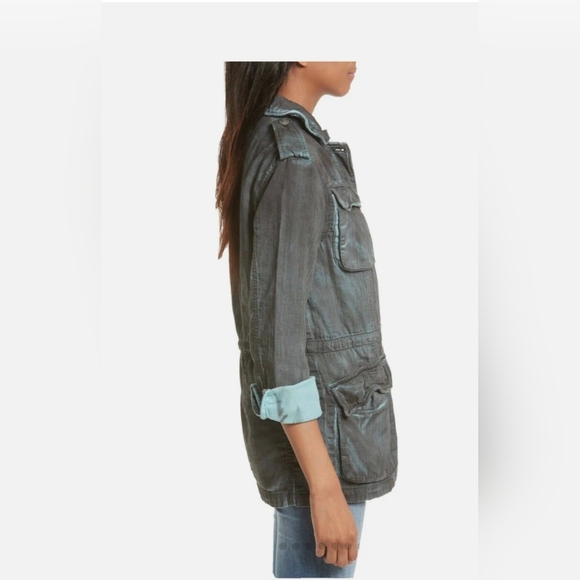 Free People Twill We Meet Again Utility Jacket Size: Small Like New - Picture 7 of 14